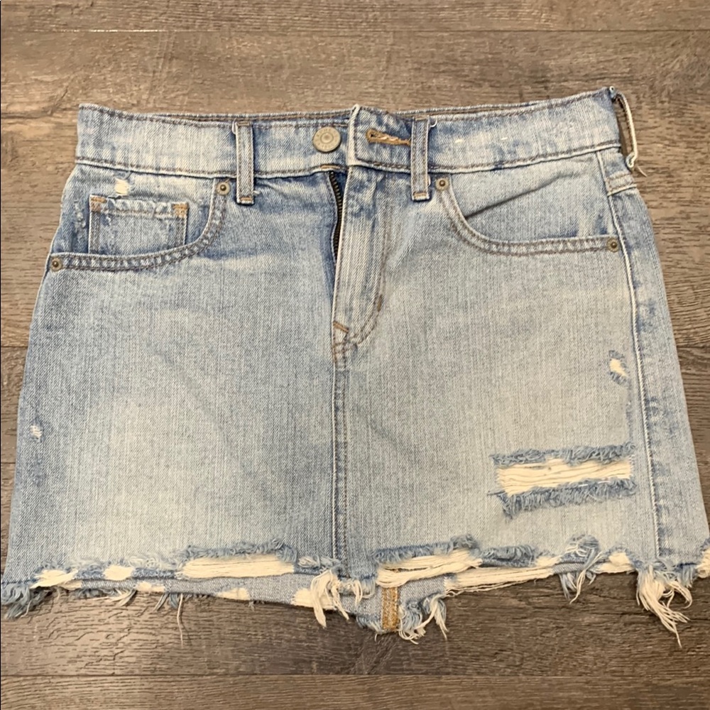 denim mini skirt